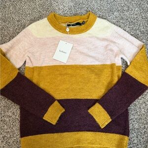 NWT Bohme Colorblock Sweater - Mustard, Cream, Burgundy